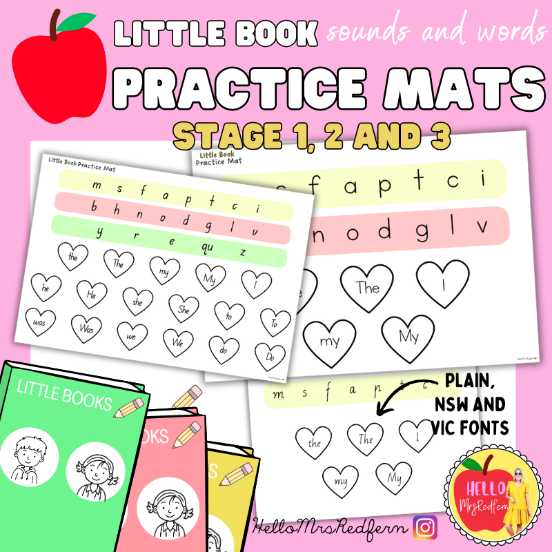 Little Book Practice Mats: Stage 1, 2, & 3