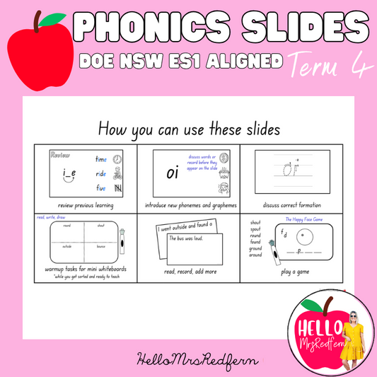 Kindergarten Phonics Morning Slides Term 4 (NSW DoE Aligned)