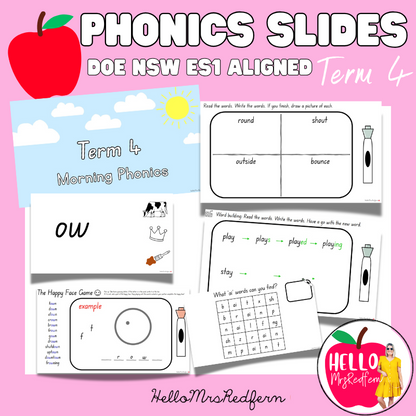 Kindergarten Phonics Morning Slides Term 4 (NSW DoE Aligned)