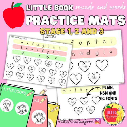 Little Book Practice Mats: Stage 1, 2, & 3