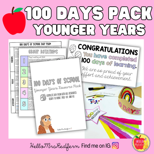 100 Days of School Younger Years Pack