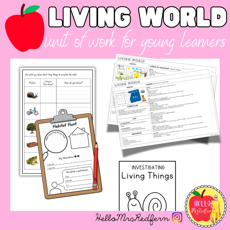 Living Things Unit | Science Lessons & Student Workbook | Grades K-2