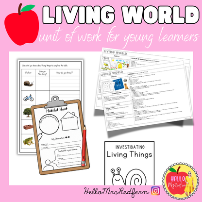 Living Things Unit | Science Lessons & Student Workbook | Grades K-2