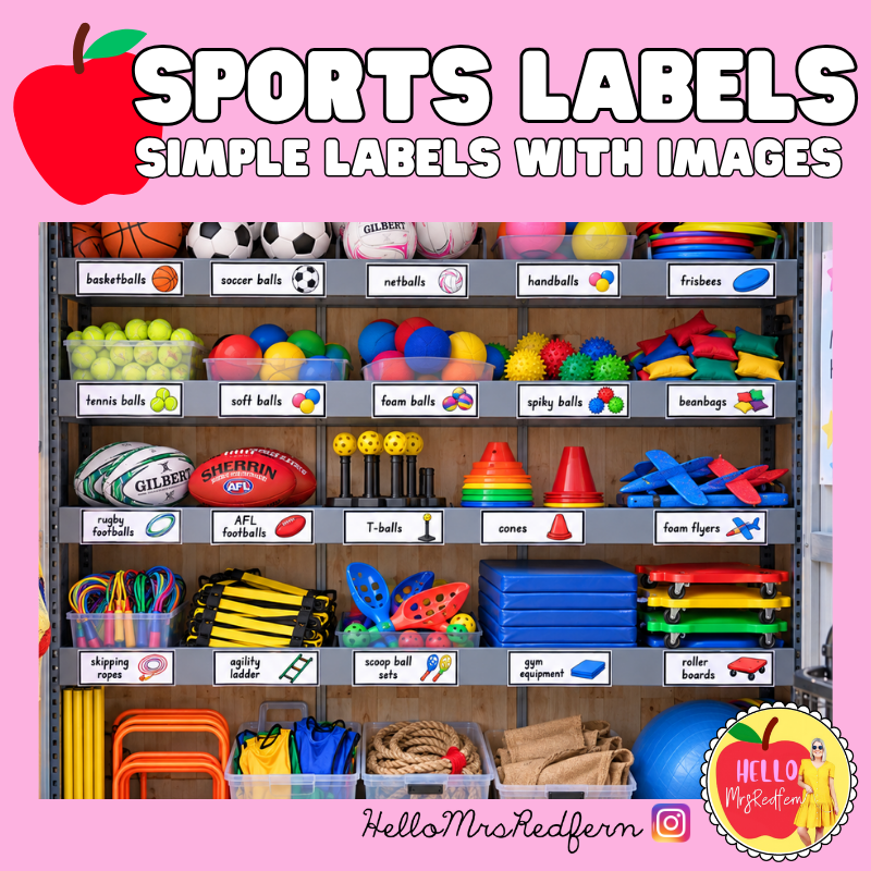 Sports Equipment Labels | PE & Sports Shed Organisation