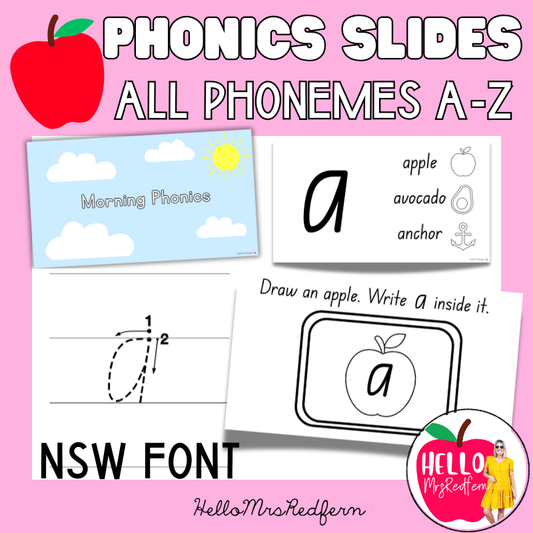 Aa-Zz Phonics Slides - NSW Font